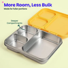 Basil 3 Compartment Stainless Steel Lunchbox with Plastic Lid - Kitty Party