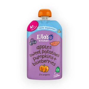 Ellas Kitchen Baby Puree Pouch, 4+ months 120g - Apples, Sweet Potatoes, Pumpkins, & Blueberries