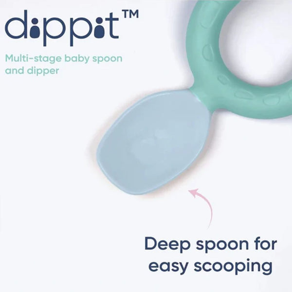 Bibado Dippit Multi Stage Baby Weaning Spoon - Mint & Blue