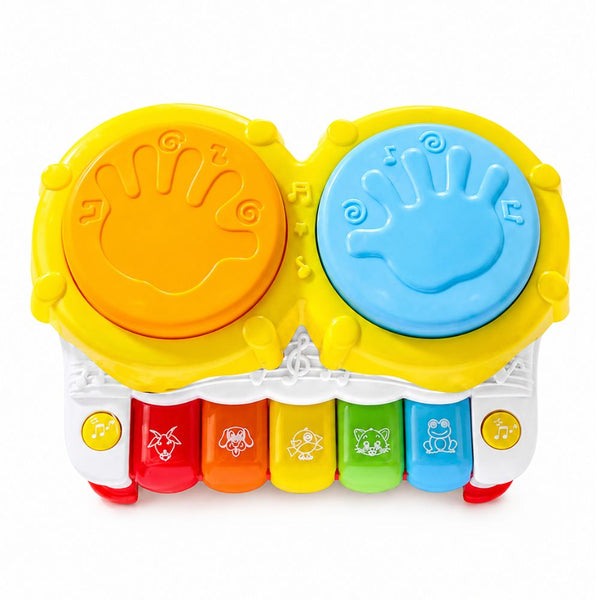 Five Star 2 In 1 Musical Drum Piano with Lights and Animal Sounds - Dezine Kids