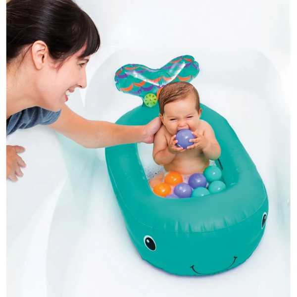 Infantino Whale Bubble Bath with Temperature Sensor Inflatable Bath Tub - Dezine Kids