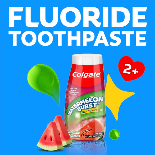 Colgate Kids Liquid Gel 2 in 1 Watermelon Flavor Toothpaste and Mouthwash - 100 ml - Dezine Kids
