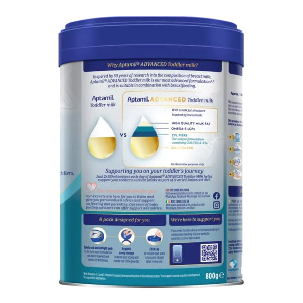 Aptamil Advanced Toddler Milk Formula Stage 3, 1 to 3 Years - 800g