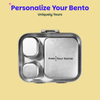 Basil 3+1 Compartment Stainless steel Lunchbox with Mini Box - Classic Grey