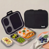 Basil 3+1 Compartment Stainless steel Lunchbox with Mini Box - Classic Black