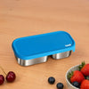 Basil Stainless Steel 2 Compartment Pickle & Dip Container - Blue