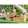 Plum Wooden Sandpit With Canopy - Natural