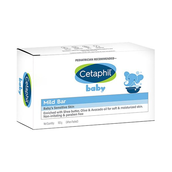 Cetaphil Baby Mild Cleansing Bar with Shea Butter, Olive & Avacado Oil - 100g