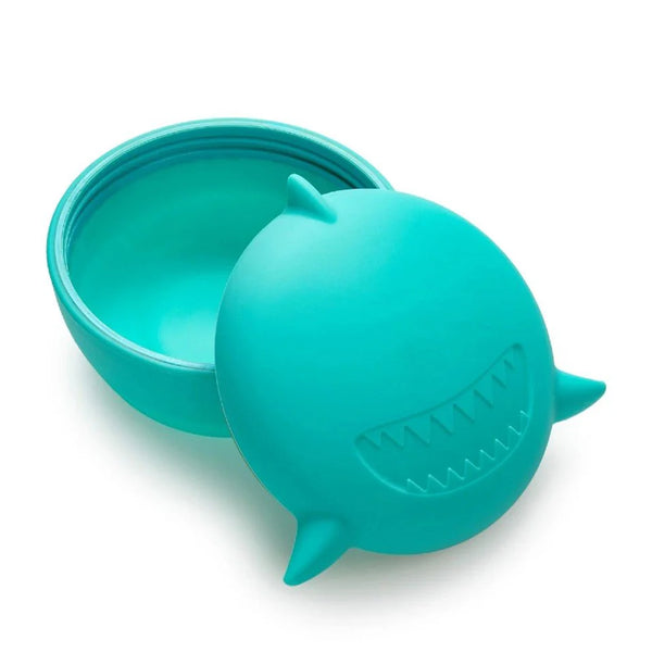 Melii Silicone Bowl With Lid, Spoon & Fork, Airtight & Leakproof Lid - Shark