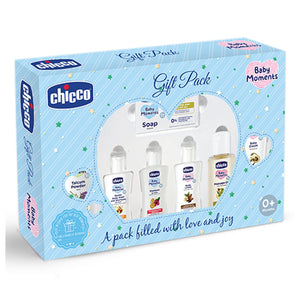 Chicco Baby Caring New Born Gift For Baby Shower & Baby Birthday, Pack of 7 - Blue