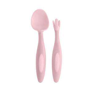 B.Box Toddler Cutlery Set Spoon and Fork - Blush Pink