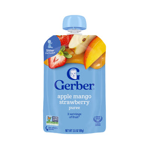 Gerber Fruit Puree - Apple Mango Strawberry