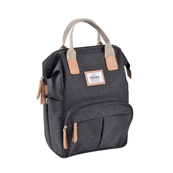 Beaba Wellington Diaper Bag, Large Capacity Baby Bag with Changing Mat, Durable, Water Resistant - Dark Grey