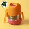 Basil Insulated Food Jar with Carry handle & Spork - Peach