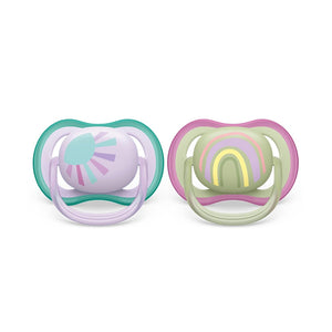 Philips Avent Ultra Air Soother 0-6 Months (Pack of 2) - Green Purple