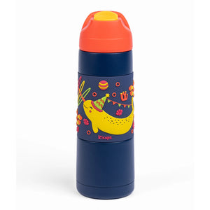 Kicups Grip Flow Stainless Steel Insulated Straw Bottle with Slider Lid 550ml - Fin Fiesta