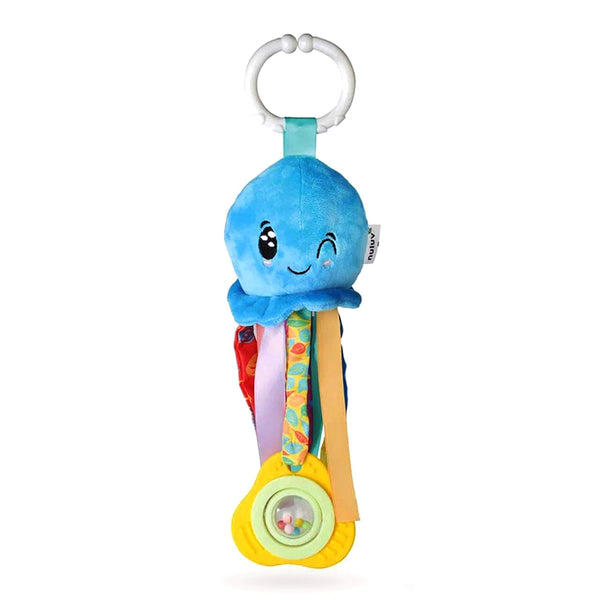 Nuluv Playtime Waves Octopus Stroller Toy for Baby 3 Months+ with Teether & Rattle Sound
