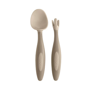 B.Box Toddler Cutlery Set Spoon and Fork - Latte Beige