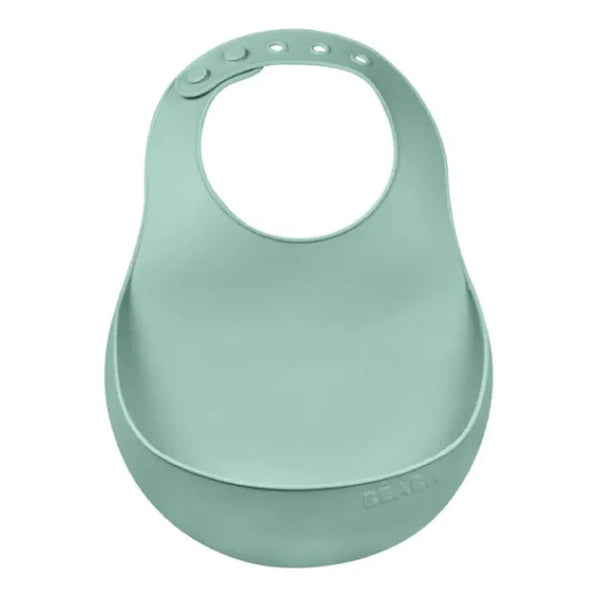 Beaba Silicone Waterproof Baby Feeding Bib with Food Catcher Pocket, BPA Free, Easy to Clean - Sage Green - Dezine Kids