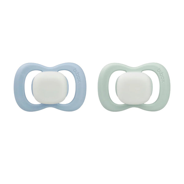 B.Box Glow Silicone Pacifiers Pack Of 2 (0-6M) - Sky & Sage