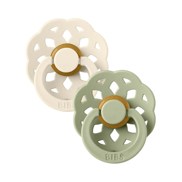 Bibs Boheme Pacifiers 2 Pack - Ivory/Sage
