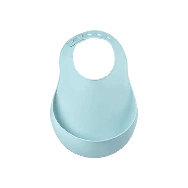 Beaba Silicone Waterproof Baby Feeding Bib with Food Catcher Pocket, BPA-Free, Easy to Clean -Airy Green