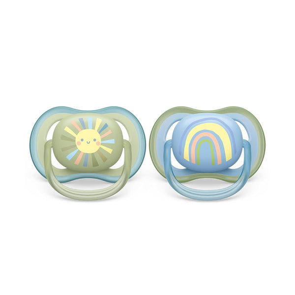 Philips Avent Ultra Air Soother 0-6 Months (Pack of 2) - Green Blue