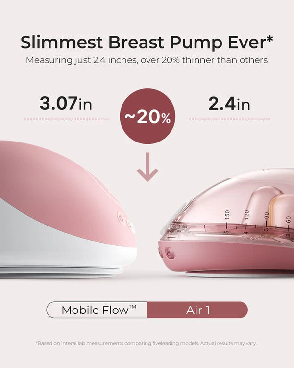 Momcozy Air 1 Ultra Slim Double Wearable Breast Pump, Wireless Charging Case with Real Time Milk Tracking - Red