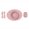 EzPz First Foods Set 100% Food Grade Silicone Baby & Toddler Suction Bowl with Built In Placemat - Blush - Dezine Kids