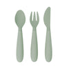 EzPz Happy Utensils for Toddlers(Spoon, Fork & Knife) - Sage