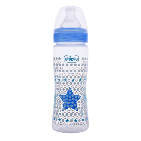 Chicco Well Being Polypropylene Feeding Bottle 330ml for 4M+ - Blue