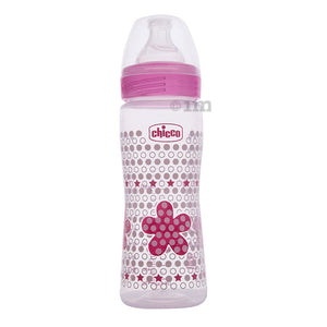 Chicco Well Being Polypropylene Feeding Bottle 330ml for 4M+ - Pink