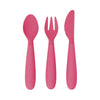EzPz Happy Utensils for Toddlers(Spoon, Fork & Knife) - Pink