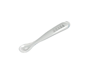 Beaba 1st Stage Silicone Spoon with Ultra Soft Tip, Gum Friendly, Ergonomic Handles, BPA Free - Light Mist
