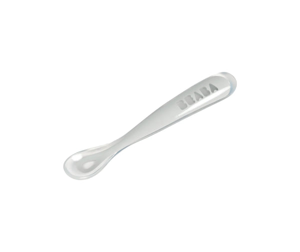Beaba 1st Stage Silicone Spoon with Ultra Soft Tip, Gum Friendly, Ergonomic Handles, BPA Free - Light Mist