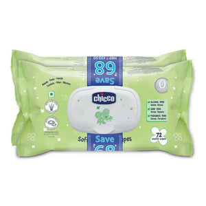 Chicco Soft Cleansing Baby Wet Wipes with Aloe Vera & Chamomile - 144 Pcs