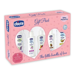 Chicco Baby Essential New Born Gift Set For Baby Shower & Baby Birthday, Pack of 5 - Pink