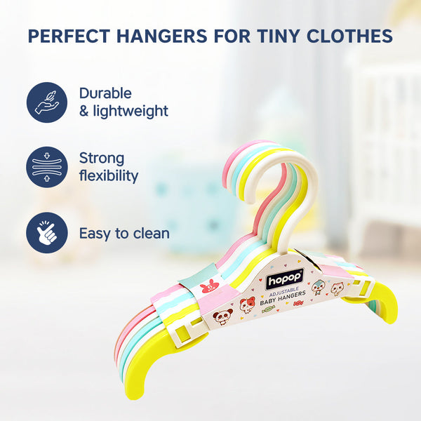 Hopop Adjustable Anti-Slip Baby Clothes Hangers – pack of 6 - Dezine Kids