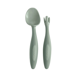 B.Box Toddler Cutlery Set Spoon and Fork - Sage Green