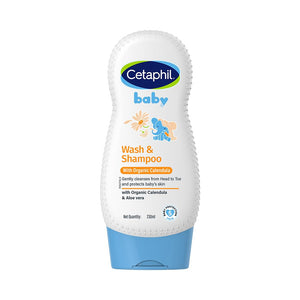 Cetaphil Baby Wash & Shampoo With Organic Calendula & Aloe Vera - 230 ml