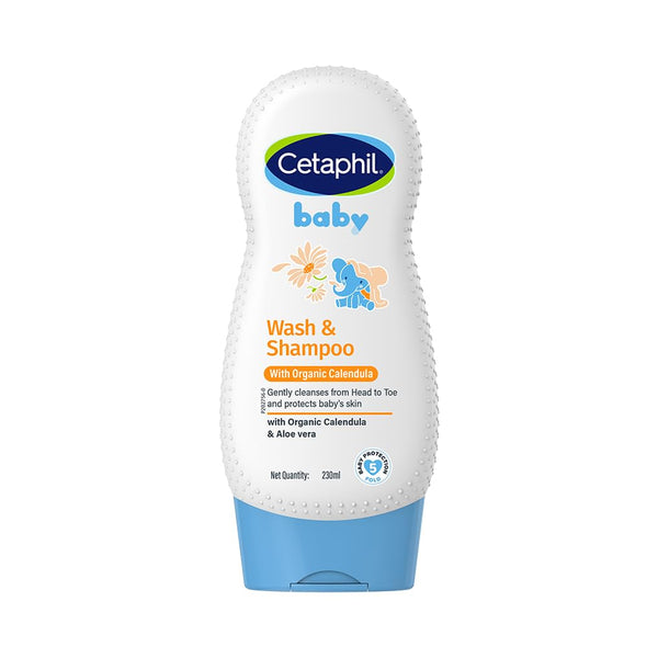 Cetaphil Baby Wash & Shampoo With Organic Calendula - 230 ml - Dezine Kids