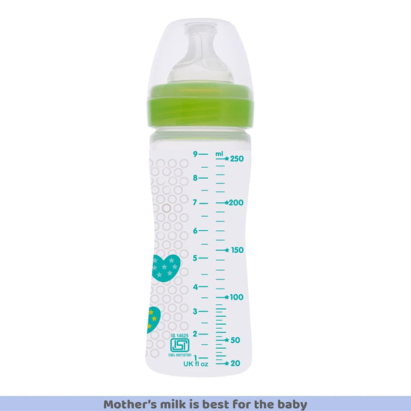 Chicco Well Being 2M+ Medium Flow Baby Bottle 250ml - Green
