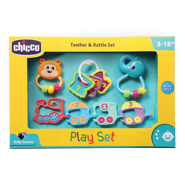 Chicco Play Set Rattle Toy Gift For Baby Shower & Baby Birthday - Pack of 4