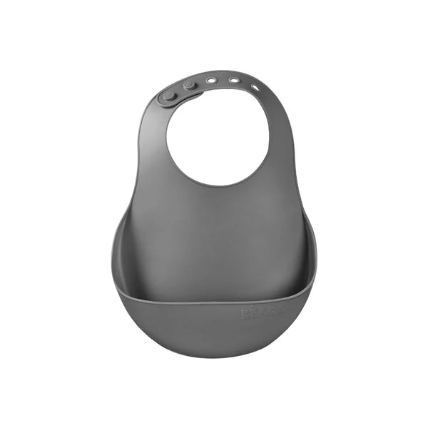 Beaba Silicone Bib - Mineral Grey - Dezine Kids