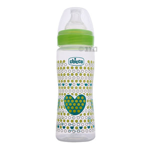 Chicco Well Being Polypropylene Feeding Bottle 330ml for 4M+ - Green