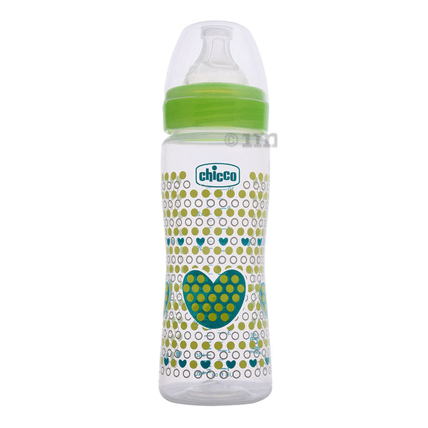 Chicco Well Being Polypropylene Feeding Bottle 330ml for 4M+ - Green
