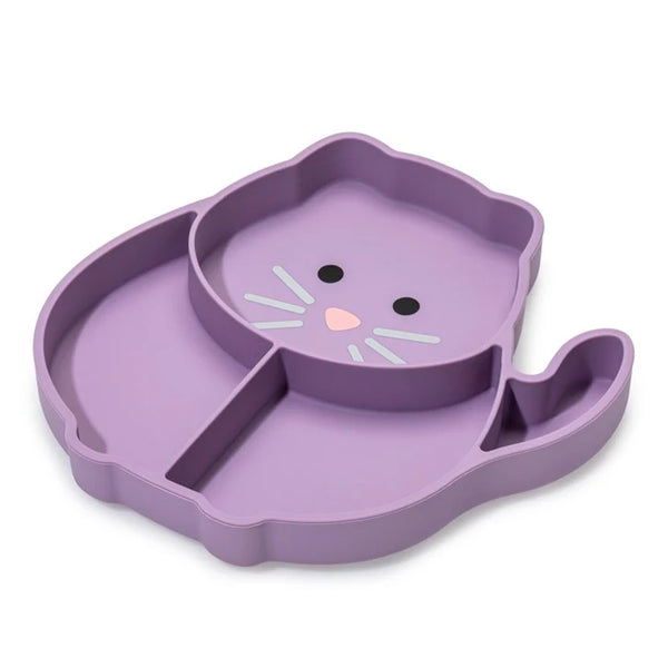 Melii 100% Food Grade Silicone Plate Suction Base With Divided Sections - Cat