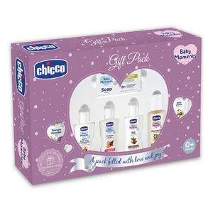 Chicco Baby Caring New Born Gift For Baby Shower & Baby Birthday, Pack of 7 - Purple
