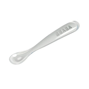 Beaba 1st Stage Silicone Spoon with Ultra Soft Tip, Gum Friendly, Ergonomic Handles - Light Mist
