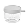 Beaba Glass Storage Container, Airtight Container with Graduation Measuring Scale, 150 ml - Light Mist